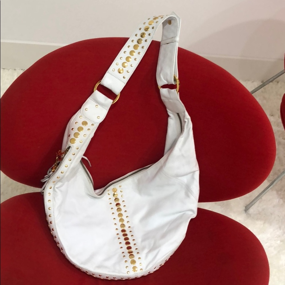 White and gold Junior Drake purse